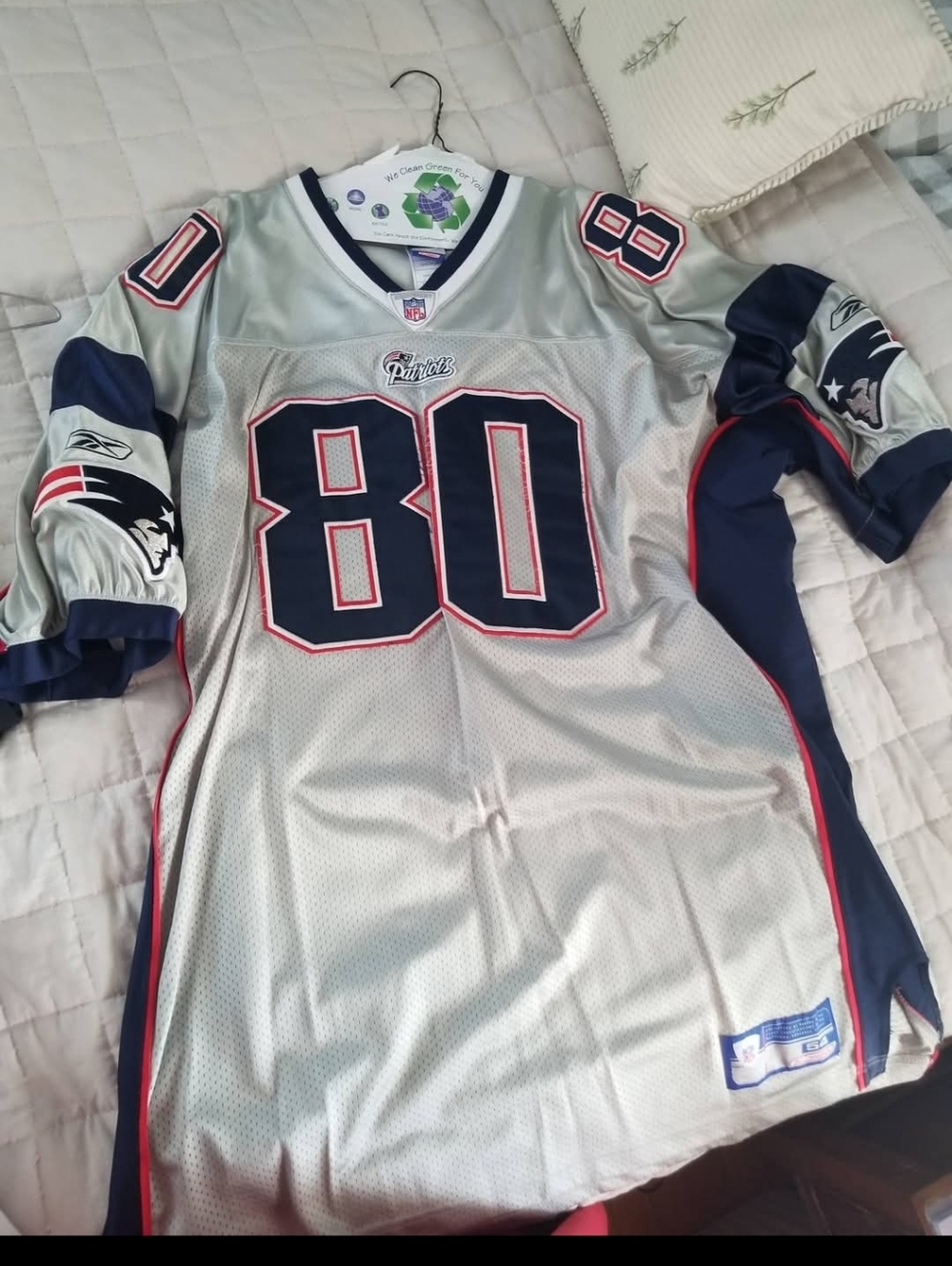 Reebok White Navy Red NFL Football Jersey (Size 54)